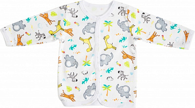 Кофтинка дитяча унісекс GABBI Африка KF-23-1 р.68 білий із принтом 13644