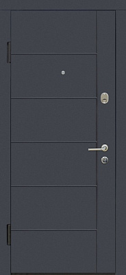 Дверь входная TM Riccardi Стандарт G графит матовый / дуб белый 2050x960 мм левая