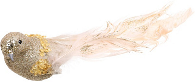 Декоративна новорічна фігура Пташка на кліпсі HC4502080 5х7х23 см