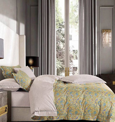 Комплект постільної білизни Yellow Beauty 2 жовтий із принтом La Nuit