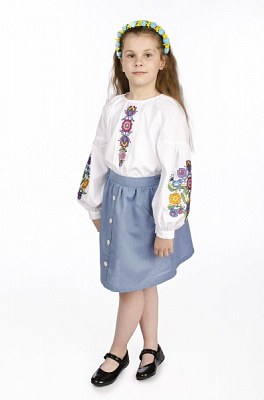 Вышиванка для девочек Эдельвика р.158 белый 50-23/00 