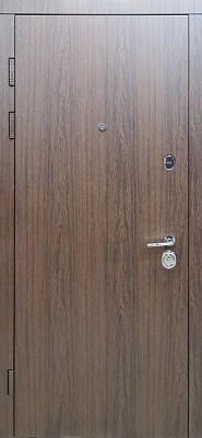 Двері вхідні Булат Гарант гладкі 156 Вуличні дуб темний 2050x850мм ліві