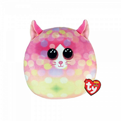 Мягкая игрушка TY Squish-A-Boos Котенок Cat 40 см розовый 39336