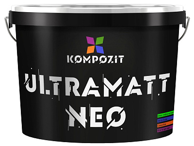Фарба інтер'єрна акрилова Kompozit ULTRAMATT NEO глибокий мат білий 14кг