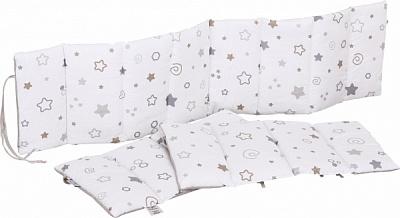 Защита на детскую кровать Little stars beige\grey 3 части Baby Veres бежевый 301.18 