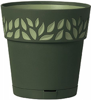 Горщик пластиковий Stefanplast Opera Orfeo круглий 3,2л темно-зелений (94052)