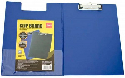 Планшет 38154Е синий черны А4 покр ПВХ мет/клип карман Deli