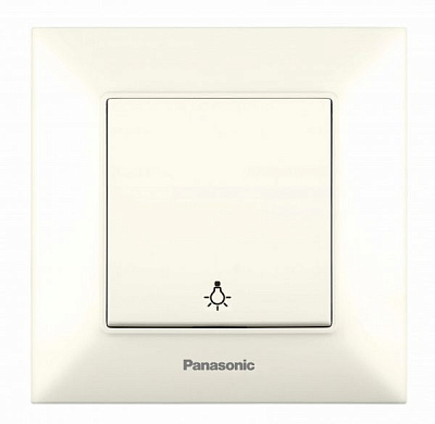 Вимикач кнопковий одноклавішний Panasonic Arkedia Slim 10 А 250В кремовий 480100206