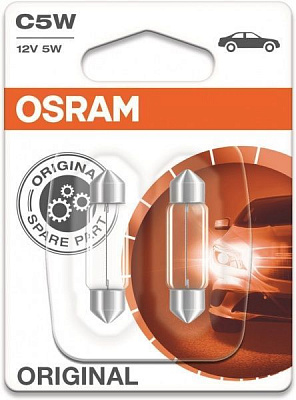 Лампа галогенна Osram Original Line (6418-02B) C5W SV8.5-8 12В 5 Вт 2 шт.