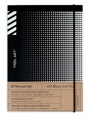 Скетчбук Manuscript Off-black Dot Plus А5 160 листов 