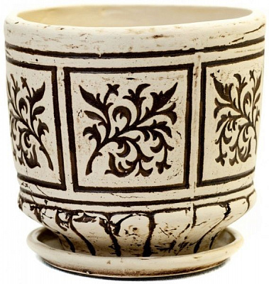 Горщик керамічний Терен круглий 6,5л бежевий