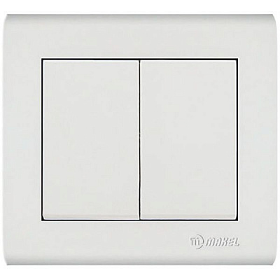 Выключатель двухклавишный Makel Manolya без подсветки 10 А 250В белый 41001003