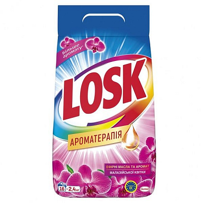 Порошок для машинной стирки Losk Ароматерапия Аромат малайзийских цветов 2,4 кг 