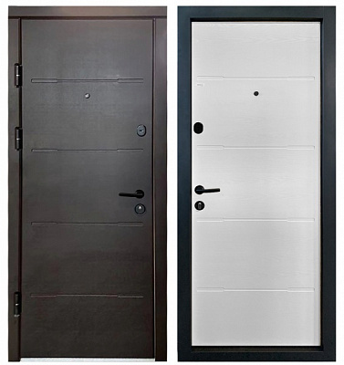 Дверь входная Министерство дверей КС 256+ венге горизонт темный / дуб пломбир 2050х860 мм левая