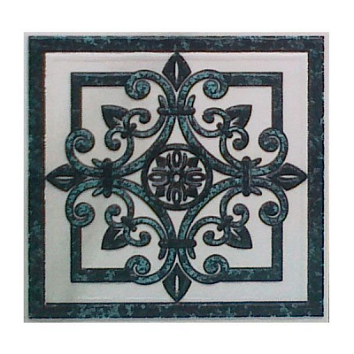 Декор для підлоги Арт Керама Ренесанс 01 100х100 мм біло-чоний