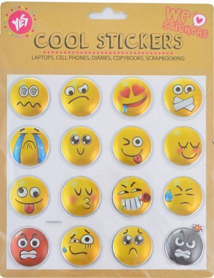 Набір декоративних стікерів з тисненням фольгою Smile, 180 * 175 мм 953512 16 шт.