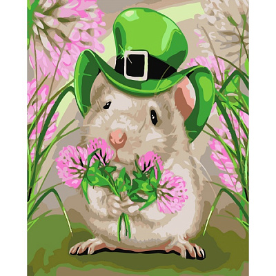 Раскраска по номерам Strateg Хомячок джентльмен 30х40 см SS-6425