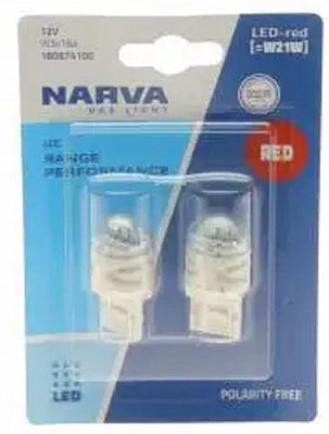 Автолампа ксеноновая Narva LED Range Performance W21W 1,7 Вт шт.(NV 18087.2B)
