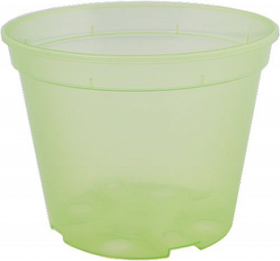 Вазон пластиковий Алеана дренажний 19x15 см круглий 3,6л салатовий прозорий