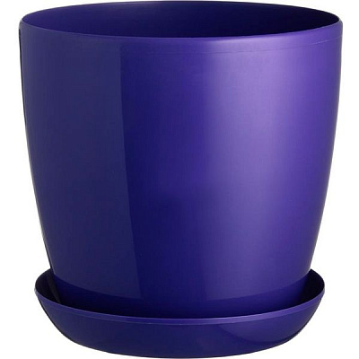 Горщик пластиковий Омела глянцевий круглий 3,3л фіолетовий