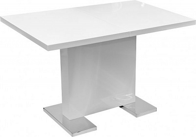 Стіл обідній Олус 1200/1600х800х760 мм білий/хромований метал