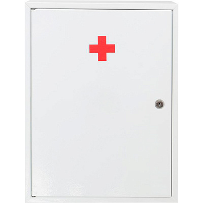 Металлический шкаф медицинский Галиндустрия 02 с двумя полочками 