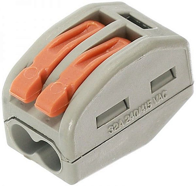 Колодка клеммная E.NEXT e.lc.pro.pl.2 с нажимным рычагом 5 шт. серый 