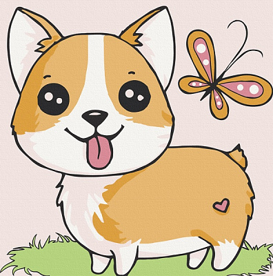 Картина по номерам Щенок корги 15541-АС 30х30 см ArtCraft 