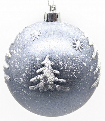 Шар Елка d80 2980 80 мм серебро/белый 2980