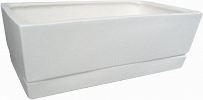 Горшок керамический Larsan с поддоном низкий прямоугольный 5 л кремовый 