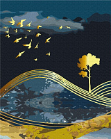 Картина по номерам Птицы ночи с золотой краской PBS53042 40х50 см Brushme 