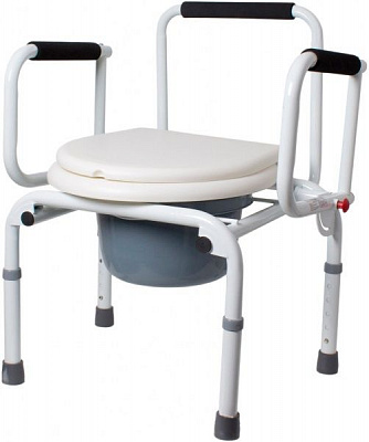 Стілець-туалет Ridni Care RD-CARE-T03 (KJT729) з санітарним оснащенням, регульоване за висотою, з відкидними підлокітником