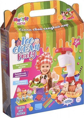 Набір для ліплення Strateg Містер тісто - ice cream party