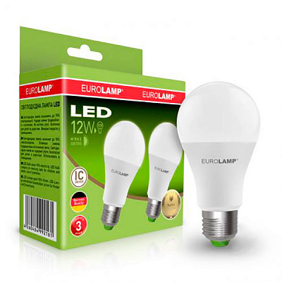 Лампа светодиодная Eurolamp 2 шт./уп. 12 Вт A60 матовая E27 220 В 3000 К