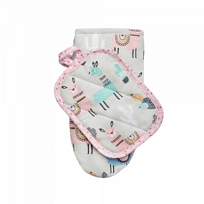 Набор кухонный Прихватка и рукавичка Ламы 20xПрованс 