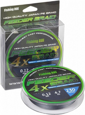 Шнур Fishing ROI 230м 0,12мм плетеный Feeder Braid 4PE black(721-04-012)