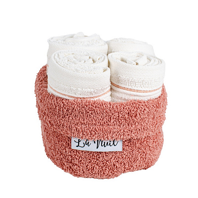 Набір рушників махрових Корзинка 30x40 см теракотовий/білий La Nuit