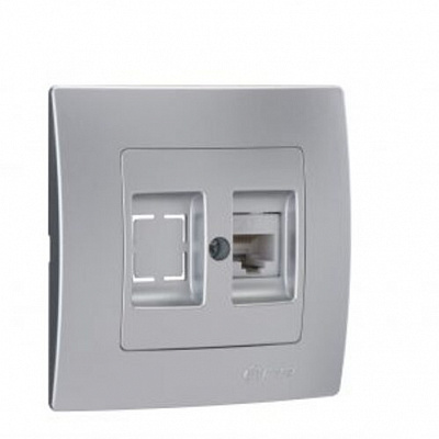 Розетка компьютерная Makel Lillium Natural Kare IP20 серебро 32065035