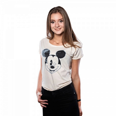 Футболка для девочек Disney Микки подмигивает р.158-164 бежевый 5908305224822 