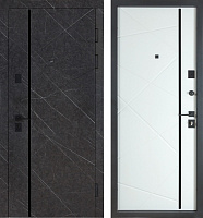 Двері вхідні Булат Ультра (квадро) 542 Мармур графіт / білий 2050x850 мм ліві