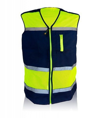 Жилет робочий Торнадо Дорожник з сіткою та с/в р. 56-58 зріст 3-4 05067-56-3 жовтий із синім