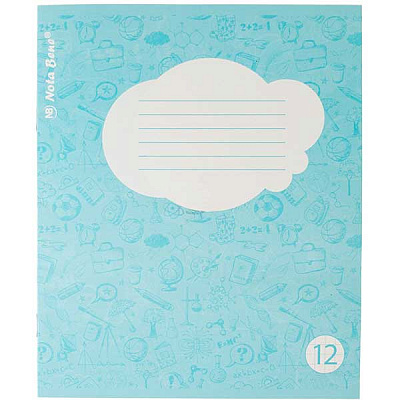 Тетрадь клетка Nota Bene фоновый 12 листов