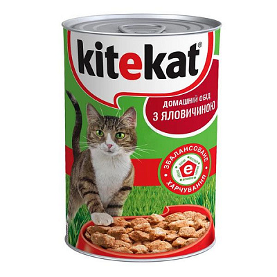 Корм Kitekat домашній обід з яловичиною 400 г