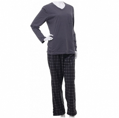 Костюм домашний мужской La Nuit Basic Check р. M светло-серый 