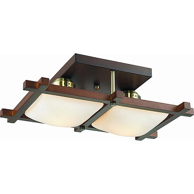 Потолочный светильник Altalusse INL-3092C-02 Antique brass & Walnut Е27 2х40Вт
