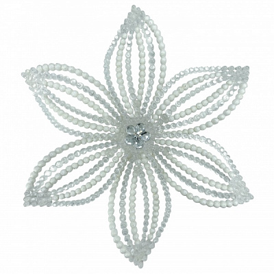 Ялинкова іграшка Снежинка Эдельвейс d 14 см білий