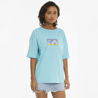 Футболка Puma Downtown Graphic Tee 53024449 р.M блакитний