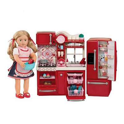 Кукольная кухня Our Generation 94 аксессуара красная BD37086Z