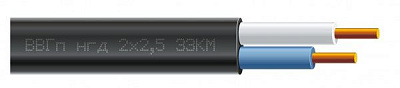 Кабель силовой монолит ЗЗЦМ ВВГп нгд 2х2,5 медь 