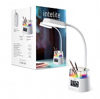 Настільна лампа офісна Intelite Desk Lamp WH RGB Pen holder Calendar 10 Вт білий 1-IDL-10W-RGBPen